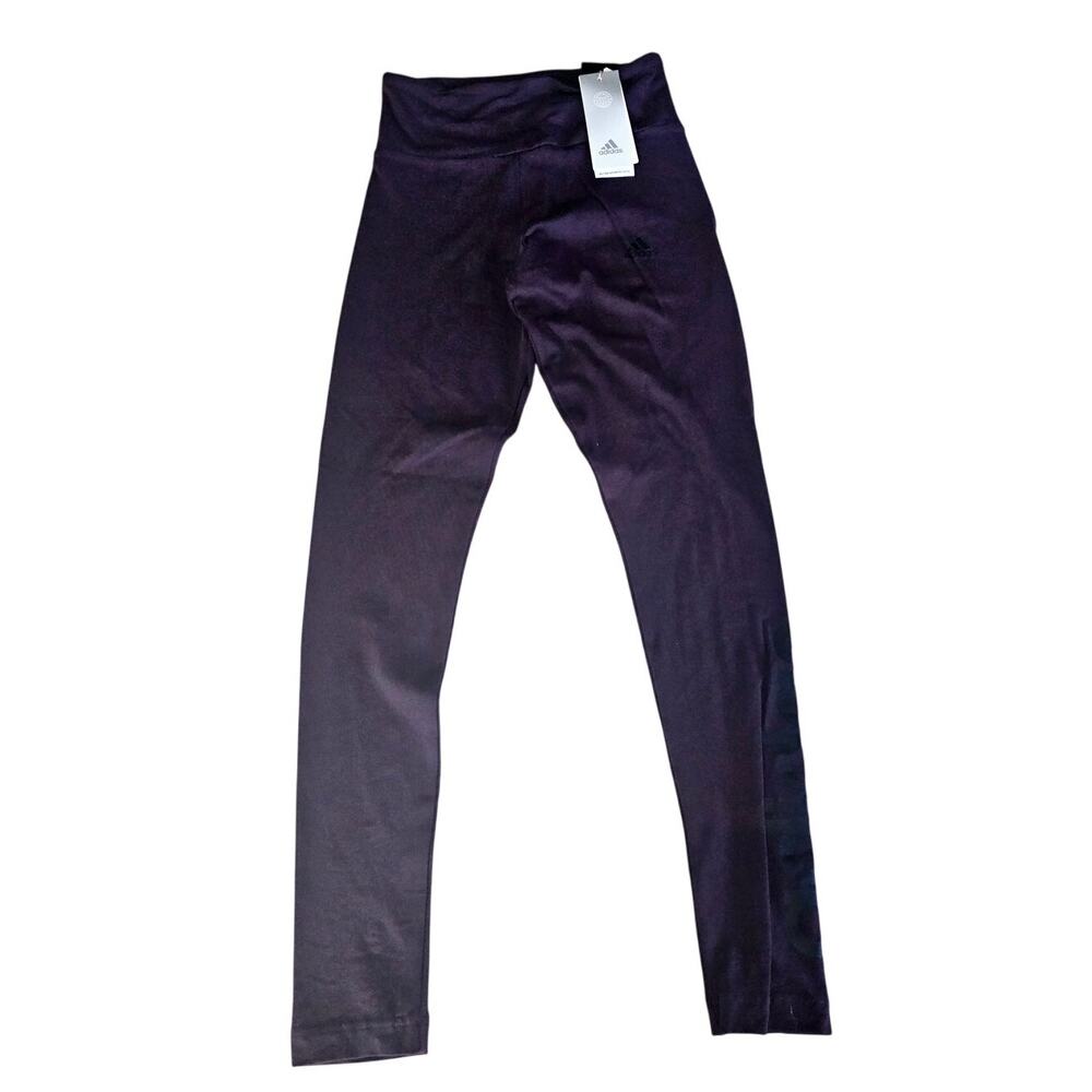 NEW Adidas Leggings Tight Fit High Waist Full Length Burgundy Purple XS 3200